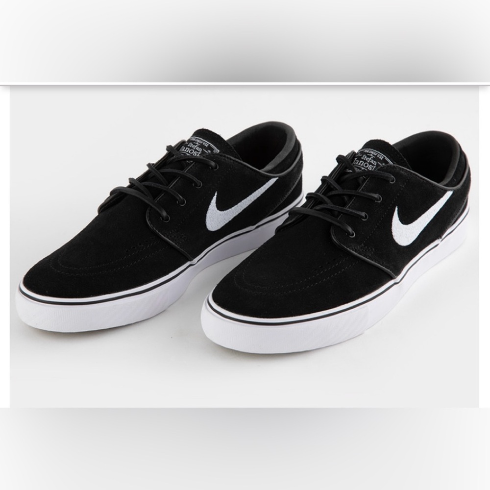 Nike unisex Stefan Janoski black:white trim Zoom Air cushion, lace closure, 10